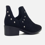 Botin tacon amber de cuero para mujer - Negro