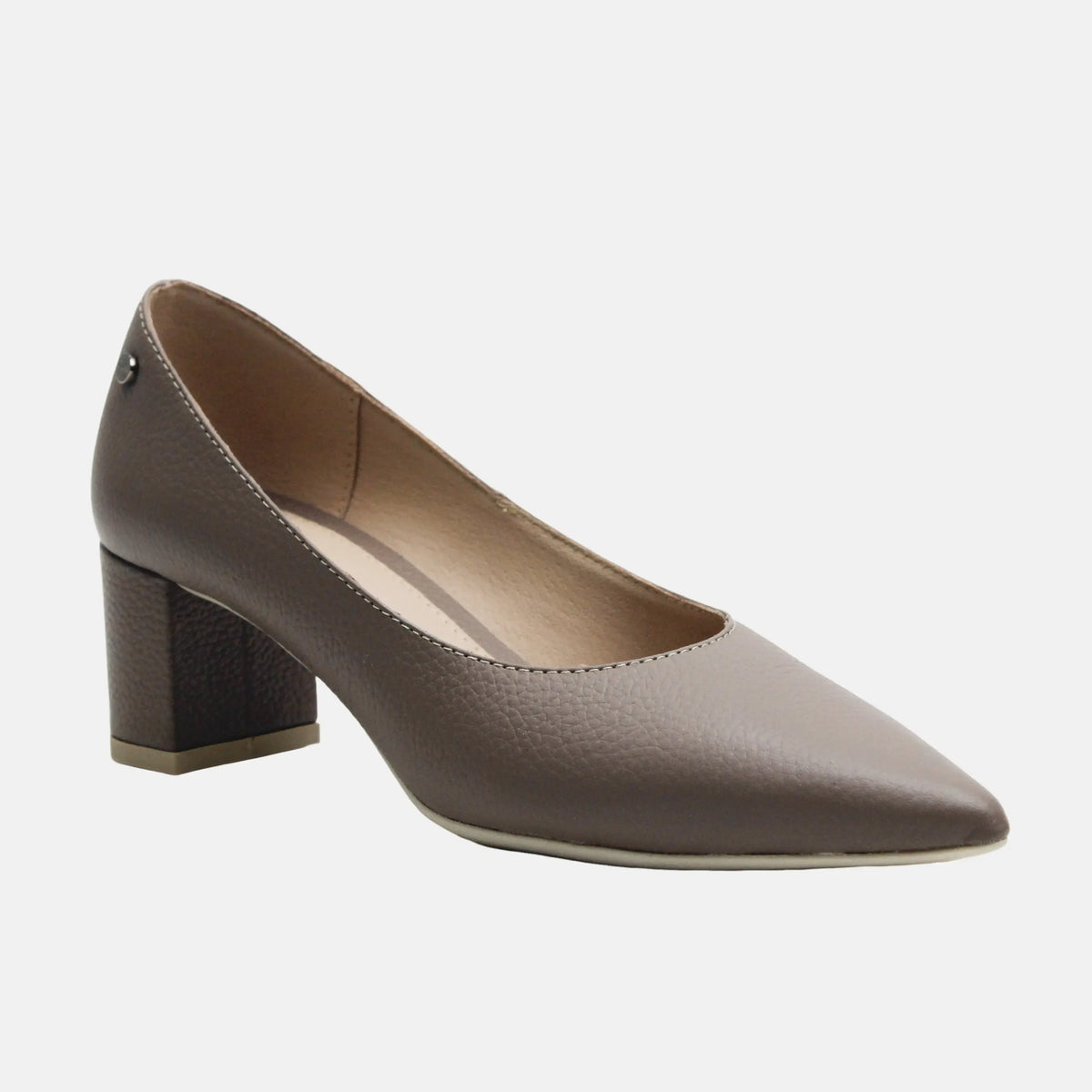 Tacones estela de cuero para mujer - Taupe
