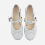 Baleta plana naya de cuero para mujer - Gris