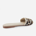 Sandalia plana alina de cuero para mujer - Hueso