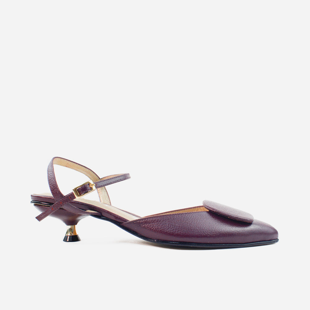 Tacones aira de cuero para mujer - Vino