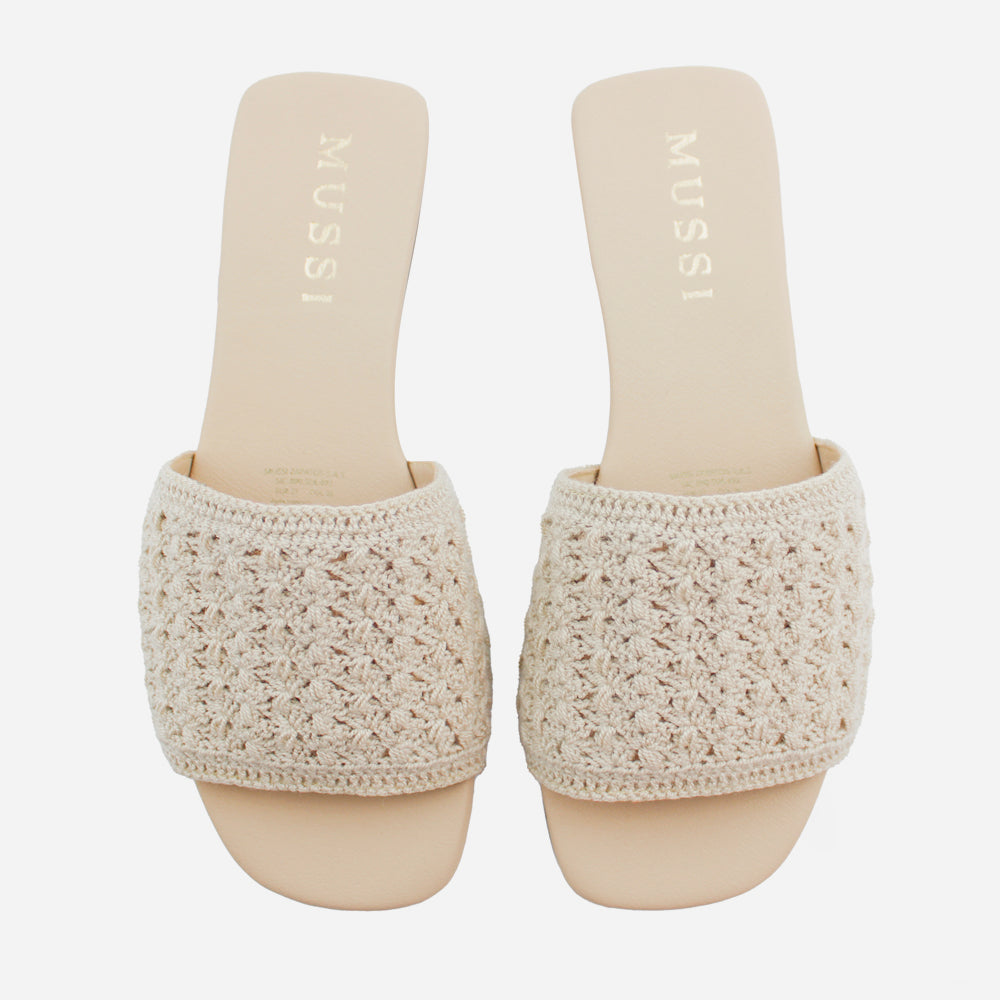 Sandalia plana noelia de sintético para mujer - Beige