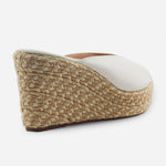 Sandalia plataforma zafira de cuero para mujer - Hueso