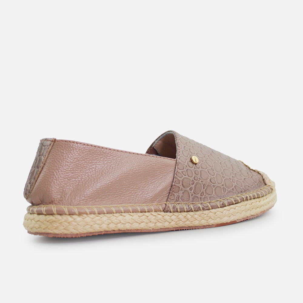 Espadrilla isla de cuero para mujer - Taupe