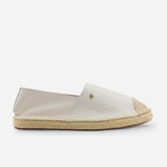Espadrilla isla de cuero para mujer - Hueso