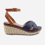 Sandalia plataforma rosella de sintético para mujer - Azul