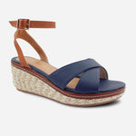 Sandalia plataforma rosella de sintético para mujer - Azul