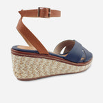 Sandalia plataforma rosella de sintético para mujer - Azul