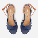 Sandalia plataforma rosella de sintético para mujer - Azul