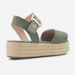 Sandalia flatform letizia de sintético para mujer - Verde