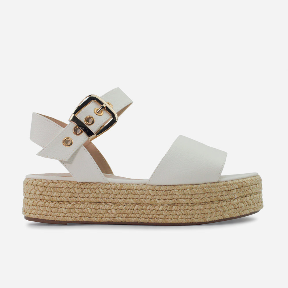 Sandalia flatform letizia de sintético para mujer - Hueso