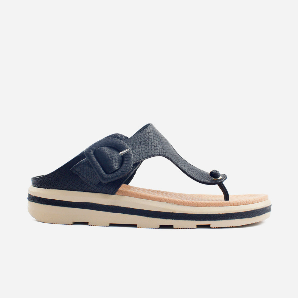 Sandalia flatform ione de sintético para mujer - Negro