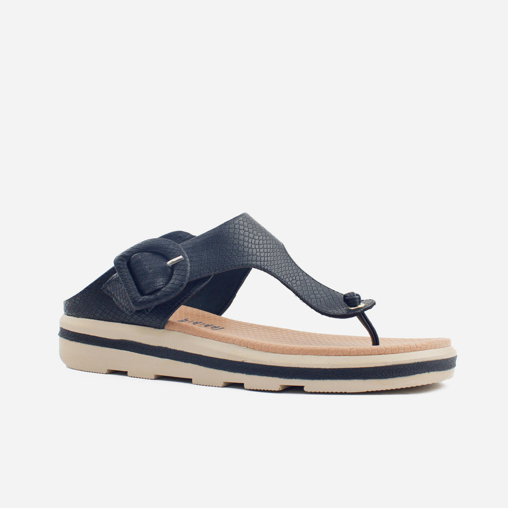 Sandalia flatform ione de sintético para mujer - Negro