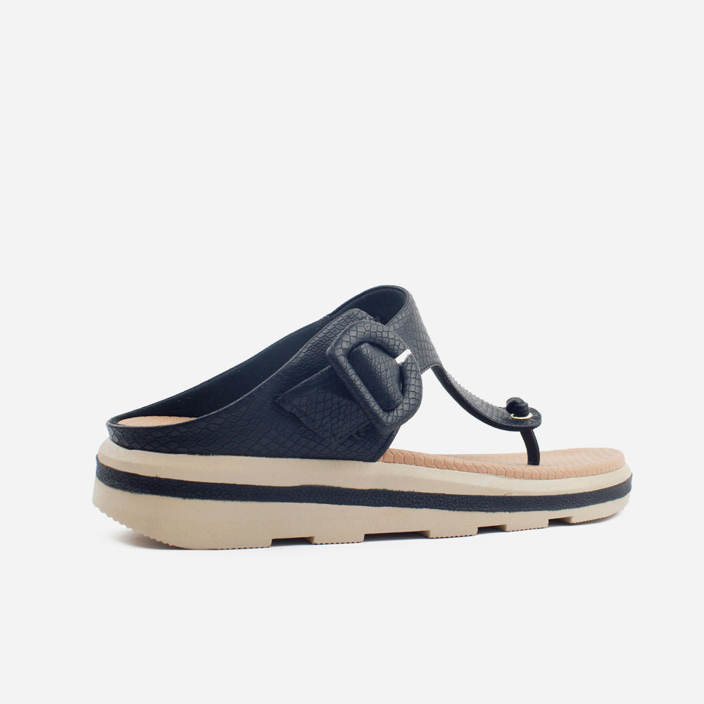 Sandalia flatform ione de sintético para mujer - Negro