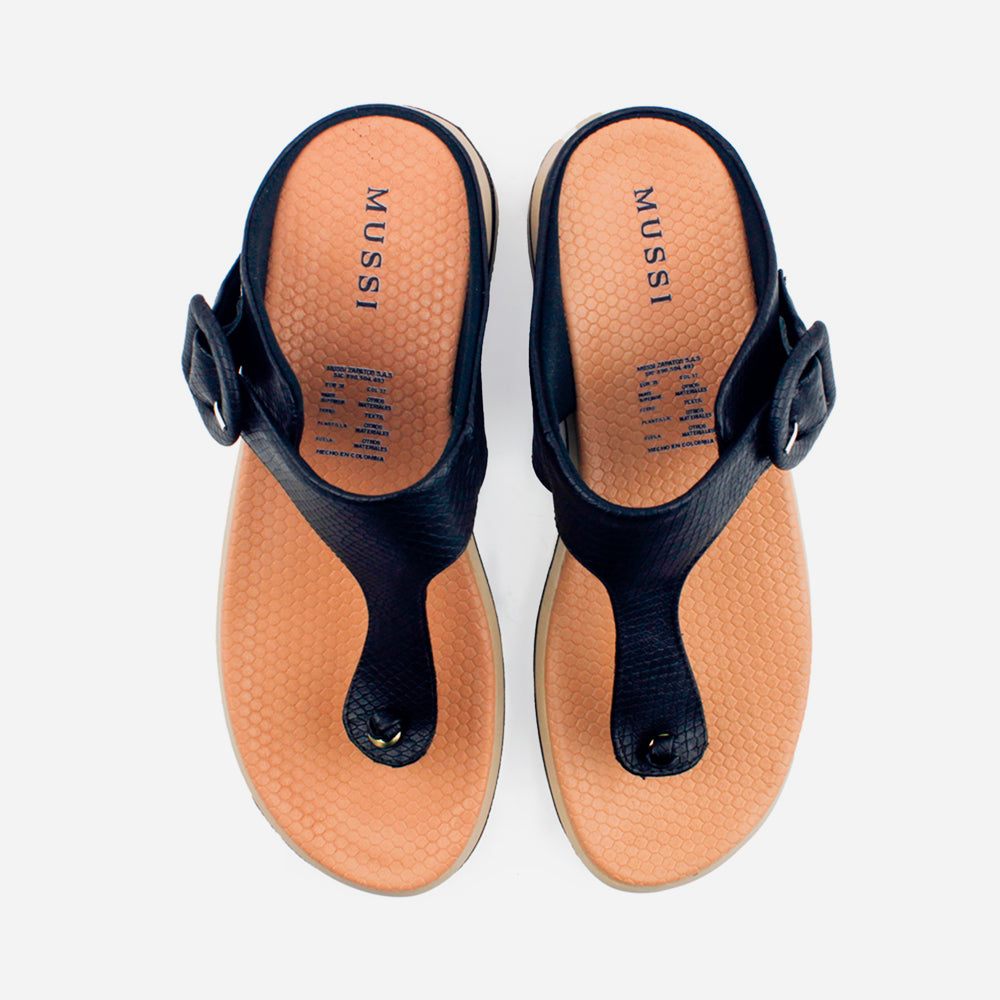 Sandalia flatform ione de sintético para mujer - Negro