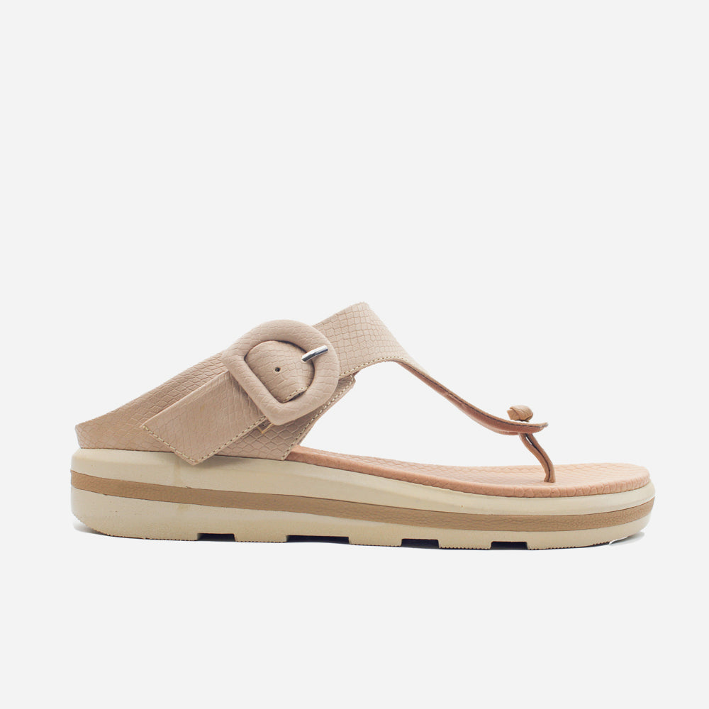 Sandalia flatform ione de sintético para mujer - Taupe