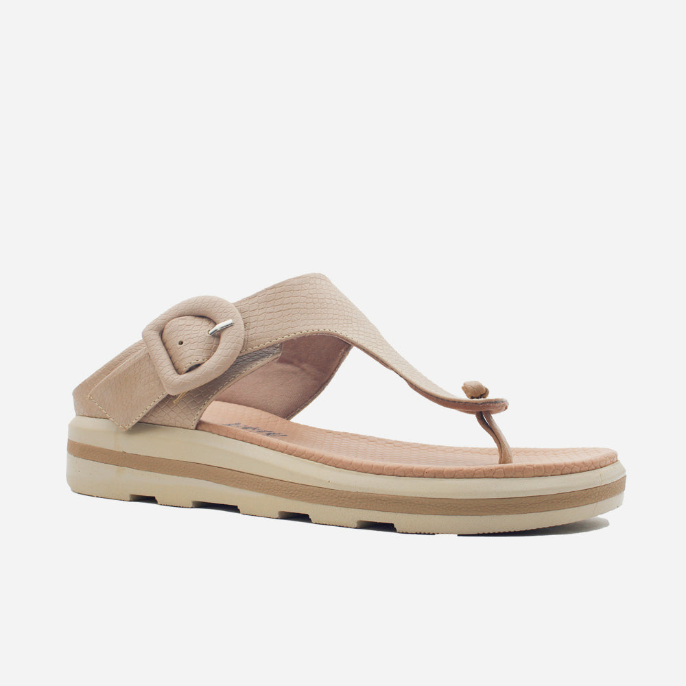 Sandalia flatform ione de sintético para mujer - Taupe