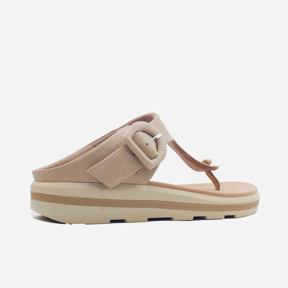 Sandalia flatform ione de sintético para mujer - Taupe