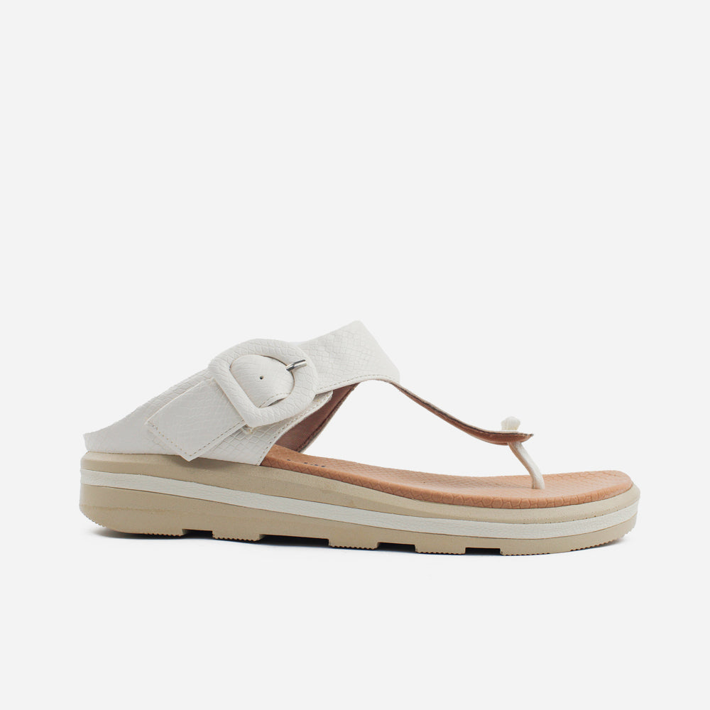 Sandalia flatform ione de sintético para mujer - Hueso
