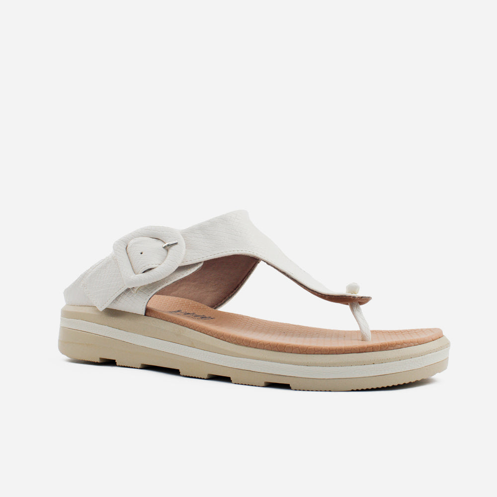 Sandalia flatform ione de sintético para mujer - Hueso
