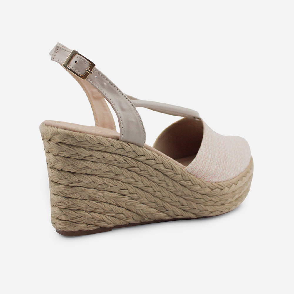 Sandalia espadrilla laurel de textil para mujer - Rosado