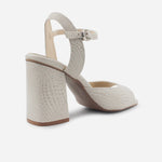 Sandalia tacon zaria de cuero para mujer - Gris