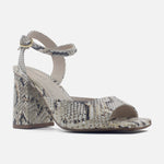 Sandalia tacon Zahara de cuero para mujer - Pitón