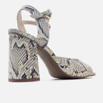 Sandalia tacon Zahara de cuero para mujer - Pitón