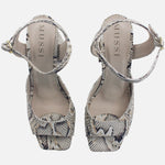 Sandalia tacon Zahara de cuero para mujer - Pitón