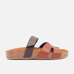 Sandalia plana miranda de cuero para mujer - Miel