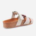 Sandalia plana miranda de cuero para mujer - Rosado