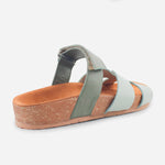 Sandalia plana miranda de cuero para mujer - Menta