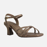 Sandalia tacon ambar de sintético para mujer - Bronce