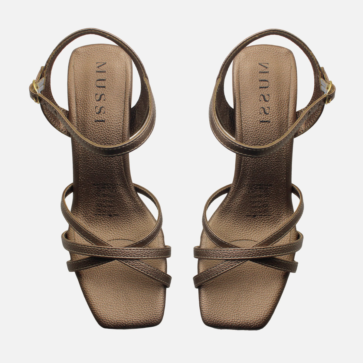 Sandalia tacon ambar de sintético para mujer - Bronce