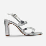 Sandalia tacon lurex de sintético para mujer - Plata