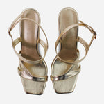Sandalia tacon lurex de sintético para mujer - Oro