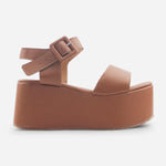 Sandalia plataforma siena de sintético para mujer - Miel