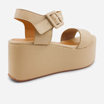 Sandalia plataforma siena de sintético para mujer - Taupe