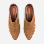 Zueco tacon matilda de cuero carnaza para mujer - Miel