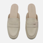 Zueco plano seraphina de cuero para mujer - Hueso