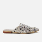 Zueco plano Nayra de cuero para mujer - Pitón