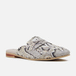 Zueco plano Nayra de cuero para mujer - Pitón