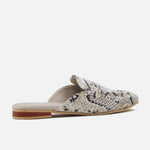 Zueco plano Nayra de cuero para mujer - Pitón