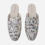 Zueco plano Nayra de cuero para mujer - Pitón