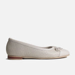 Baleta plana tatiana de cuero para mujer - Hueso