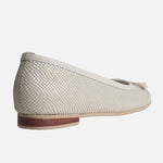 Baleta plana tatiana de cuero para mujer - Hueso