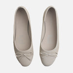 Baleta plana tatiana de cuero para mujer - Hueso