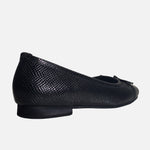 Baleta plana tatiana de cuero para mujer - Negro