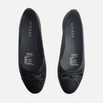 Baleta plana tatiana de cuero para mujer - Negro