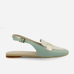 Baleta destalonada darsy de cuero para mujer - Verde